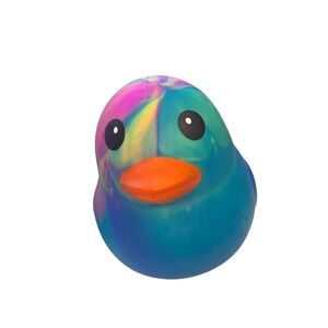 NWT Squeezy Tie Dye Rubber Duck Squishy Stress Ball Toy Blue Purple